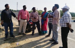 సర్వీసు రోడ్డుకు స్థల పరిశీలన