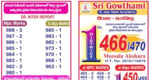 శ్రీ గౌతమీ విద్యార్ధుల విజయ ప్రభంజనం : జిల్లా ప్రధమ స్థానం