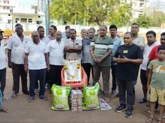 ఎన్టిఆర్ జయంతి సందర్బంగా వృద్దాశ్రమానికి సరుకులు పంపిణి